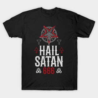 Hail Satan I Satanic 666 Occult I Death Black Metal design T-Shirt